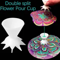 Paint Pouring Split Cup For Acrylic Painting Pouring Mini 7-Leg Funnel Split Cup Reusable DIY Painting Tools For Flower Pattern