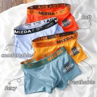 Men Sports Boxers Underpants Underwear White L XL XXL Letters Wide Band Cotton Breathable Fashion Fitness