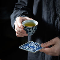 Ceramic Coaster Japanese Style Coarse Pottery Gold Painting Coaster Heat Proof Mat Teacup Mat Kung Fu Tea Ceremony Utensil