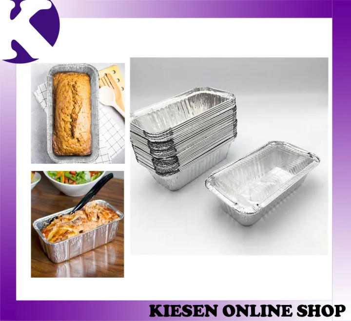 50pcs. LOAF PAN Aluminum food container with lid Aluminum Foil Containers Storage TALL HALF