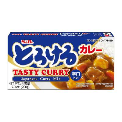 สินค้ามาใหม่! เอสแอนด์บี แกงกะหรี่ก้อน สูตรเผ็ด 200 กรัม S&B Tasty Curry Japanese Curry Mix Hot 200g ล็อตใหม่มาล่าสุด สินค้าสด มีเก็บเงินปลายทาง