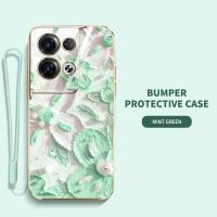 เคสโทรศัพท์สำหรับ OPPO Reno 8 Pro 5G Reno8 Pro 5G ลายดอกไม้สไตล์ภาพวาดสีน้ำมันแบนเคสนิ่มเคลือบอิเล็คโทรเพลทเรียบ