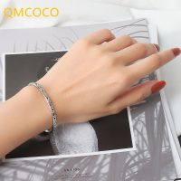 QMCOCO Geometric Pattern Bracelet Creative Personality Design Silver Color Vintage Adjustable Bracelet For Woman party Gifts