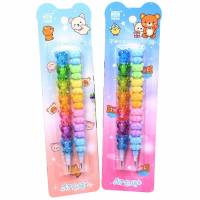 ถูกที่สุด​ ดินสอเปลี่ยนไส้หัว​การ์ตูน​ ดินสอเปลี่ยนไส้​ 2Pcs Cute Cartoon Multi Point Pencils Non-sharpening Auto Mechanical Pencil Push-A-Point Strong Pencil Lead for School Supplies Kids Stationery Gift