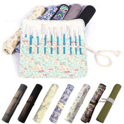 School Office Supplies Thick 20 Hole Roll Up Pouch Stationery Organizer Pen Bag Paint Brushes Bag Pen Case