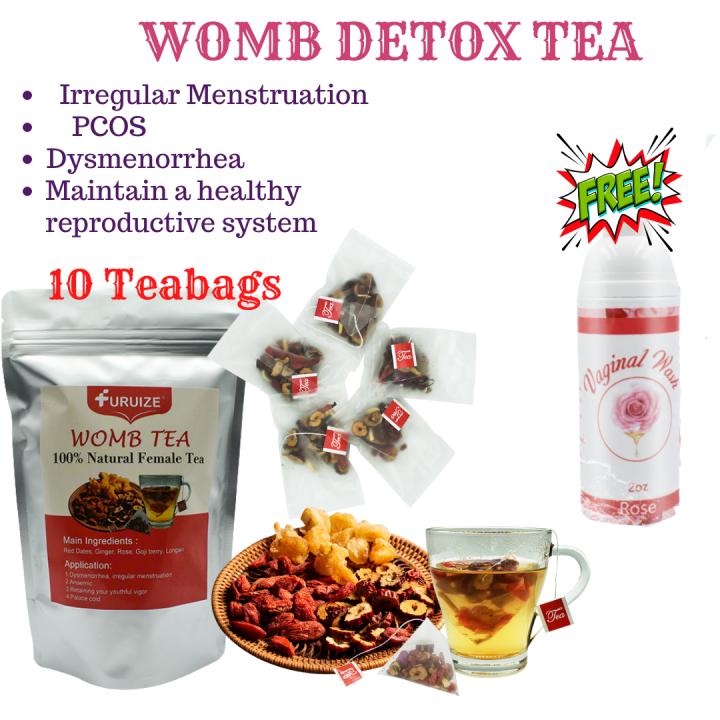 Natural Herbal Tea Drink Womb Detox Tea [FREE Feminine Wash] Tea Drink