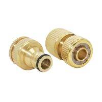 Garden Brass Hose Quick Connector 1/2 Copper Connector Garden Hose Female Thread 1/2 3/4 Water Gun Fitting 1set