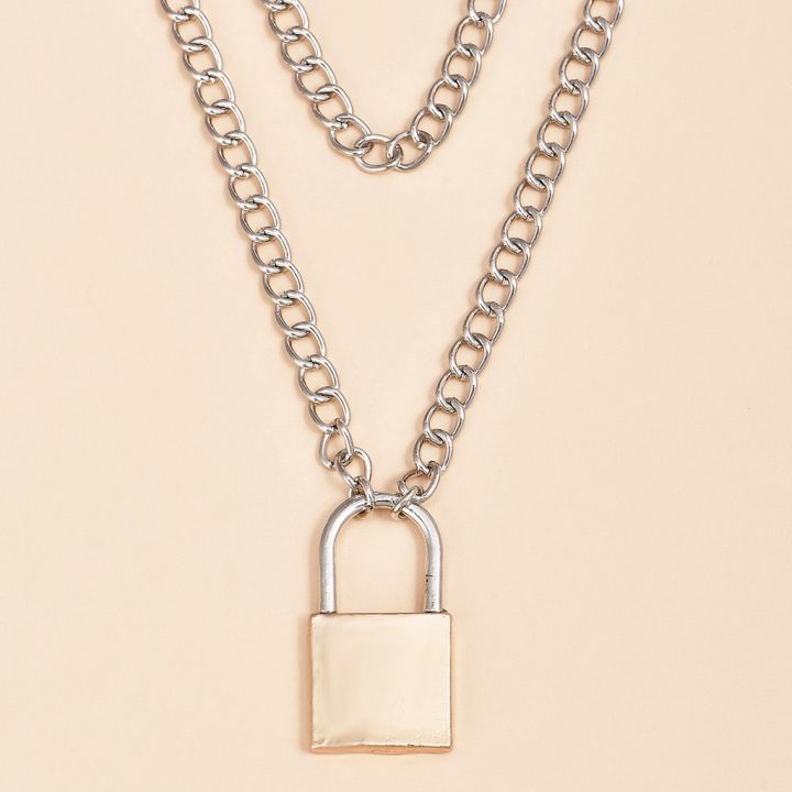 xuyu-simple-retro-metal-short-stylish-style-lock-necklace-occaudal-temperament-joker-clavicle-chain