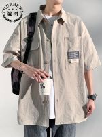 【Ready】⚡ Shirt mens short-sleeved summer thin short-sleeved shirt retro new loose trendy all-match workwear inch shirt ins tide