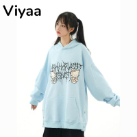 Viyaa เสื้อกันหนาว เสื้อแขนยาวผญ เสื้อเเขนยาว สไตล์เกาหลี ใหม่ กราฟฟิตี้ เสื้อแขนยาวฮูด เสื้อกันหนาวมีฮู้ด 2023 ใหม่ WWY23912AU 37Z230914