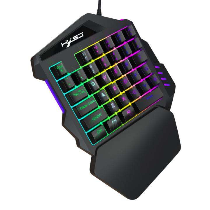 Baoblaze One Handed Keyboard, Rgb Gaming Single-handed Keyboard With 35 