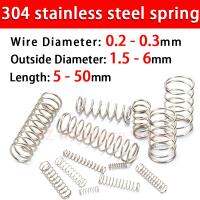 304 Stainless Steel Compression Spring Return Spring Steel Wire Diameter0.2 0.3mm Outside Diameter1.5 6mm 10 Pcs