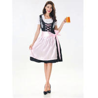 บาวาเรียประเพณีพรรคฝรั่งเศสเบียร์แม่บ้านโรงเตี๊ยมบริกร Dirndl เครื่องแต่งกายเยอรมนี O Ktoberfest เบียร์สาวปักชุดคอสเพลย์