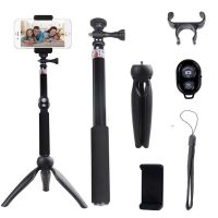 6 in 1 Aluminum Alloy Bluetooth Extendable Telescopic Selfie Stick Mini Tripod Kit for GoPor Xiao Yi Mobile Phone |Camera Selfie Sticks