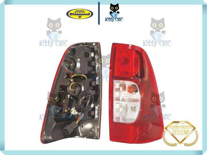 เสื้อไฟท้าย-ไฟท้าย-อีซูซุ-ดีแมกซ์-isuzu-d-max-ปี-2007-2011-ในสีดำ-เบ้าสีดำ-ตราเพชร-diamond