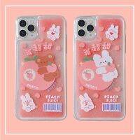 [Phone case] Animal Peach Glitter QuicksandCase11ProXR X XS6 6S 7 8อุปกรณ์เสริม Plus2020Cover