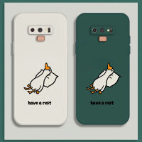 เคส Samsung Note 9 8 Case เคสการ์ตูนน่ารักเป็ดเคสซิลิโคนเหลว Flocking ฝาครอบโทรศัพท์ป้องกัน เคสโทรศัพท์