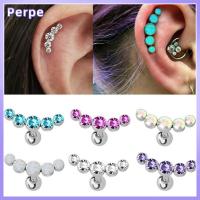 PERPE 1Pcs แฟชั่น 16G คริสตัล เจมส์ โอปอล เครื่องประดับร่างกาย เจาะหู ต่างหูสตั๊ด กระดูกอ่อน Helix Tragus