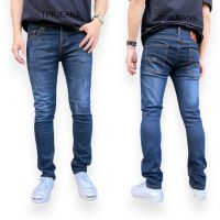 TPPJEANS 90ND Skinny Denim กางเกงยีนส์สกินนี่ชายสีมิดไนท์บลูฟอก ผ้ายืด ใส่สบาย เป้ากระดุม ปักด้ายเทา Size 28-36 รับชำระปลายทาง