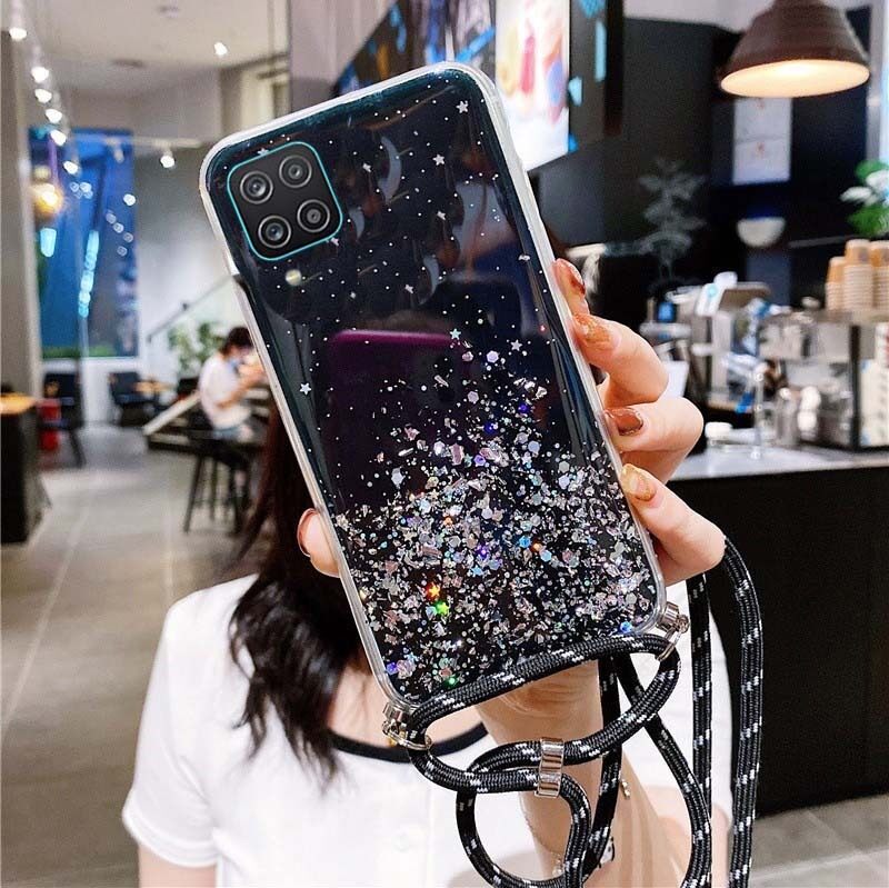 Black - Neck Cord Lanyard Strap with Samsung A42 5G Case Anti-Scratch Black Silicone TPU Adjustable Necklace Strap Eouine Crossbody Case for Samsung Galaxy A42 5G 6.6 