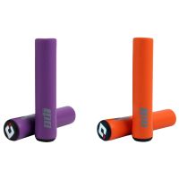 ODI 2 Pairs Silicone Handlebar Grips Shock-Absorbing Soft Mountain Bicycle Grip Bike Accessories, Purple &amp; Orange