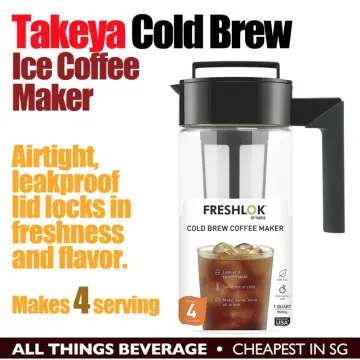  Takeya Patented Deluxe Cold Brew Iced Coffee Maker, 1 Quart,  Black : Home & Kitchen
