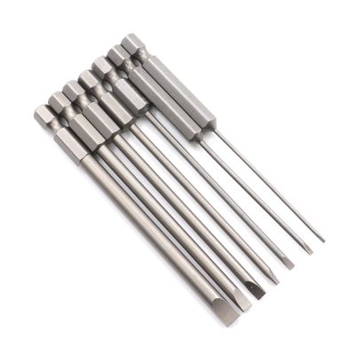 【CW】 7pcs 100mm flat-blade screwdriver bit S2 alloy steel electric 1.6-6.0 multifunctional