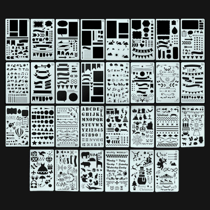30 Pieces letter stencils stencil letters stencil bullet journal