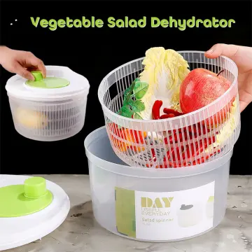 Salad Spinner Dryer Lettuce Greens Fruit Washer Dryer Drainer Crisper  Strainer for Washing Drying Leafy Vegetables Kitchen Tools