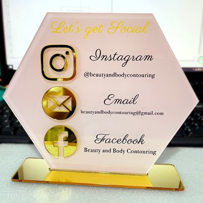 【hot】♨㍿◄  Custom Wedding Instagram Business Social Media Sign Plexiglass Website