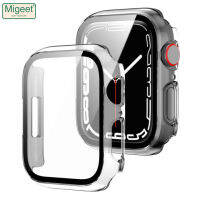 Migeet ฝาครอบป้องกันปกป้องหน้าจอกระจกเทมเปอร์ Casing PC บางเฉียบยากสำหรับนาฬิกา Apple รุ่น7 6 SE 1 2 3 4 5 38มม. 40มม. 42มม. 44มม. 41มม. 45มม.