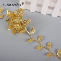 5/10Meters Approx 4cm Gold Silver Trim Leaves Lace Embellishment Ribbons DIY Sewing  Garment Garlands Appliques Crafts A1108 Sewing Machine Parts  Acc