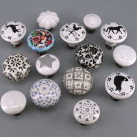 1x Decorative Antique Door Knobs Pulls for Cabinet Door Children Room Drawer Dresser Ceramic Knobs