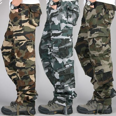 Overalls Mens Camouflage Pants Outdoor Sports Hiking running Multi-pocket Cotton High Quality Durable Work Sweatpants