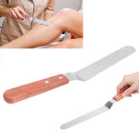 สแตนเลสแว็กซ์ Spatulas ด้ามไม้กำจัดขนมัลติฟังก์ชั่โลหะแว็กซ์ Applicator ขี้ผึ้งกวน Sticks