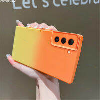 NORVIK เคสโทรศัพท์แบบด้านสีลูกกวาดไล่ระดับสีสำหรับ Samsung Galaxy S21 FE 5G N23-D1กรอบซิลิโคนเนื้อนิ่มกันกระแทก