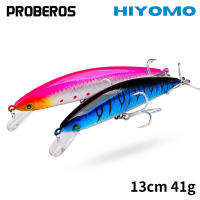 PROBEROS 1Pcs Big Strike Diamond Minnow Sinking Lure 13ซม. 41G Big Trolling เหยื่อเบส BKB Hook Swimbait ประดิษฐ์ Wobblers Fishing Tackle DW1064