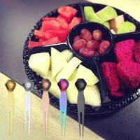 1pc Kawaii Cat Paw Food Picks Set Stainless Steel Fruit Fork Cake Dessert Sandwich Stick Toothpick Bento Lunch Accessories Kids