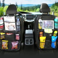 №◄✿ Car Backseat Organizer Kick Mats Backseat Storage Bag with Clear Screen Tablet Holder Storage Pockets Seat Back Protectors