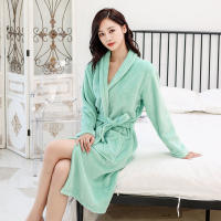 Fsyew74wgyi ขนแกะปะการัง Nightgown ฤดูใบไม้ร่วงและฤดูหนาวของผู้หญิงหนาคู่เสื้อคลุมอาบน้ำเสื้อคลุมอาบน้ำผ้าสักหลาดชุดนอนผู้ชายบริการบ้านขนาดใหญ่