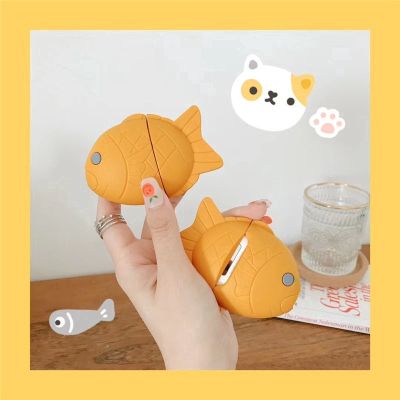 ~ For Apple Airpods 1/2 Earphone Cover Japanese Food Taiyaki Bream Snapper Fish Carp 3D Airpods Case Cute Protective Box
