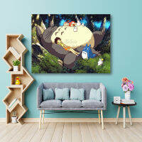 (ร้อน) ภาพวาดเพชรการ์ตูนเพื่อนบ้านของฉัน Totoro โมเสคอะนิเมะภูมิทัศน์ศิลปะ5D DIY สแควร์รอบปักครอสติเย็บปักถักร้อยตกแต่งบ้าน