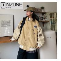 2021 new fall and winter versatile couple loose Japanese bear badge Baseball Jacket men and women