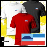 เสื้อยืดเสื้อสำหรับทั้งชายและหญิงผ้าฝ้าย100% กระเป๋าธง Sabah เสื้อยืดสีดำสีขาวสีเทาสีแดง