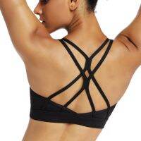 Large Size Strappy Sports Bra Fitness Crisscross Back Women Sport Bra Light Support Top Brassiere Bra Yoga Bra Gym Athletic Top