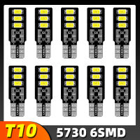 10ชิ้น T10ไฟสัญญาณรถ W5W หลอดไฟ Led Canbus 5630 6SMD 12V 6000K 194 168ไฟ Led แสงไฟป้ายทะเบียนรถ