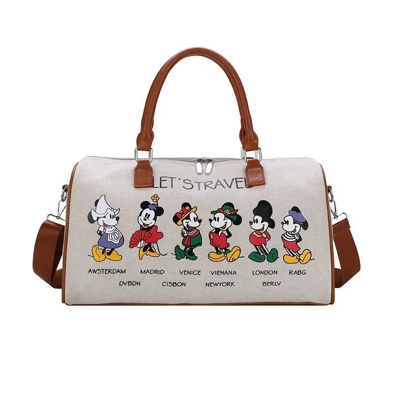 2023New Disney Mickey Fashion Suitcase Travel Tote Bag Men's and Women's  Luggage Bag Large Capacity One-shoulder MessengerPU Bag