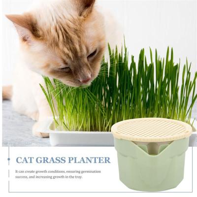 ；【‘； Cat Grass Cup Soilless Water Planting Cup Cat Planter Flower Pot Plants Indoor Grass Cats Plastic Catnip Nursery Hydroponic