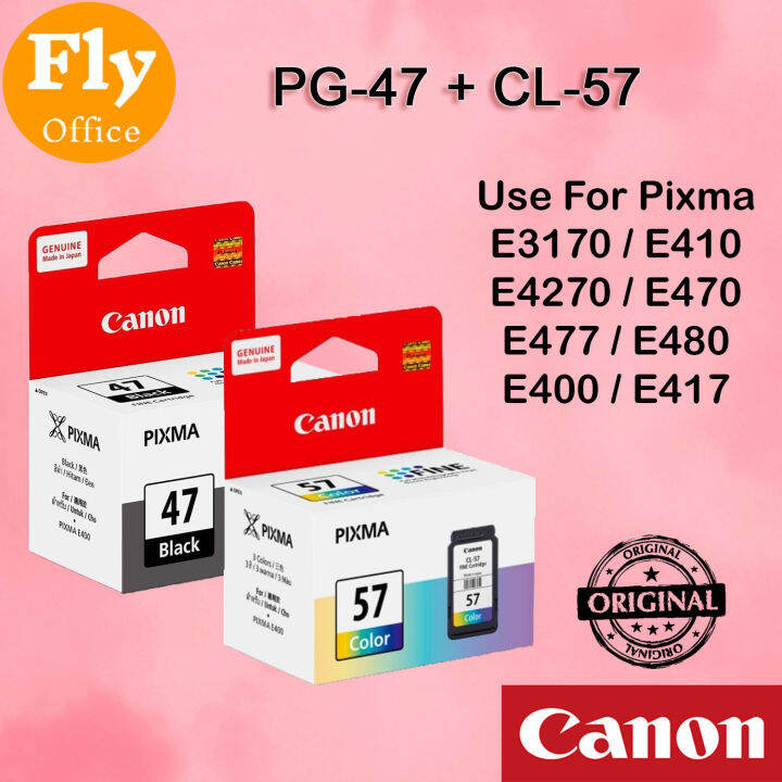 Canon Genuine Original PG47 Black + CL57 Color Ink Cartridge PIXMA
