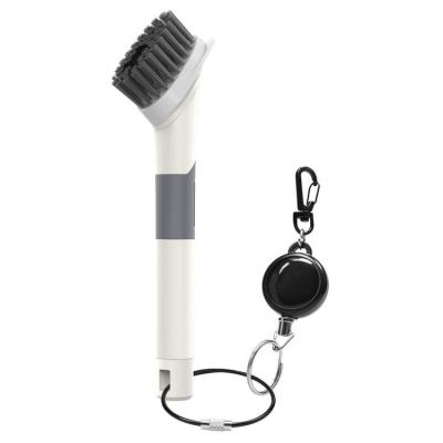 Golf Club Brush Golf Club Cleaner Brush With Nylon-Bristles Head Golf Brush And Groove Cleaner With Zip-line Carabiner Squeeze Cleaning Brush Easily Attach To Golf Bag cosy